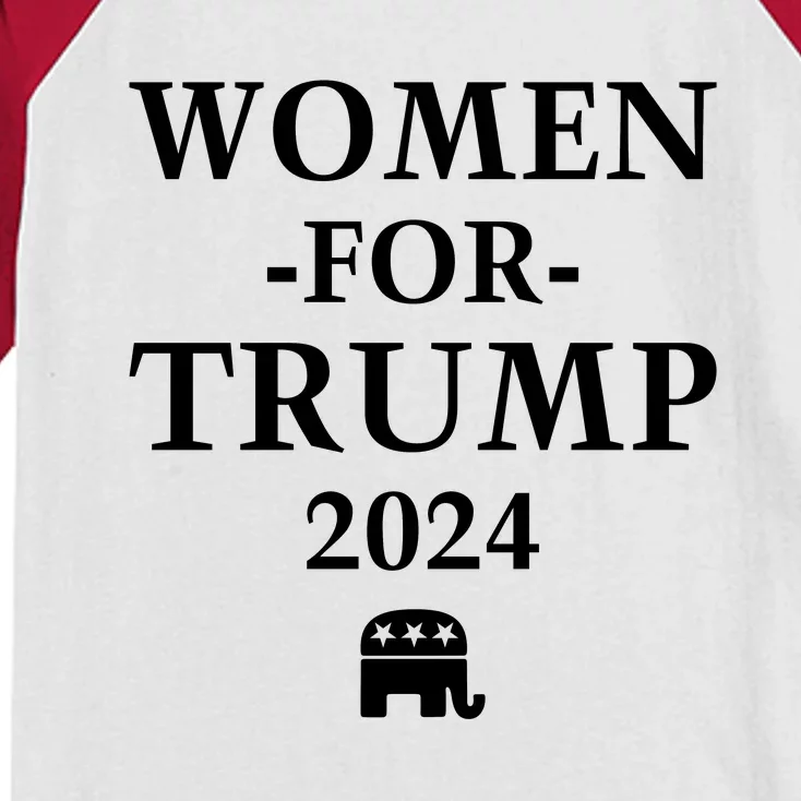 Women For Trump 2024 Kids Colorblock Raglan Jersey