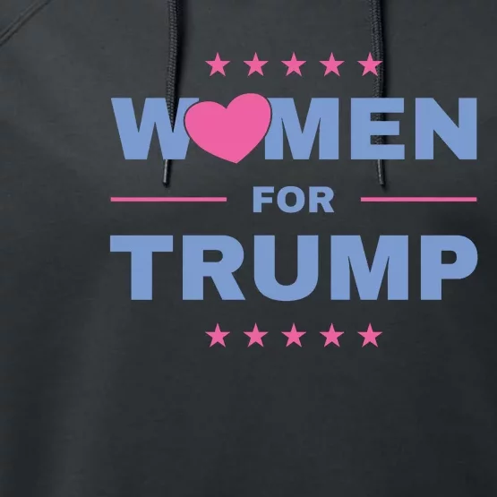 Women For Donald Trump Heart 💕 Performance Fleece Hoodie