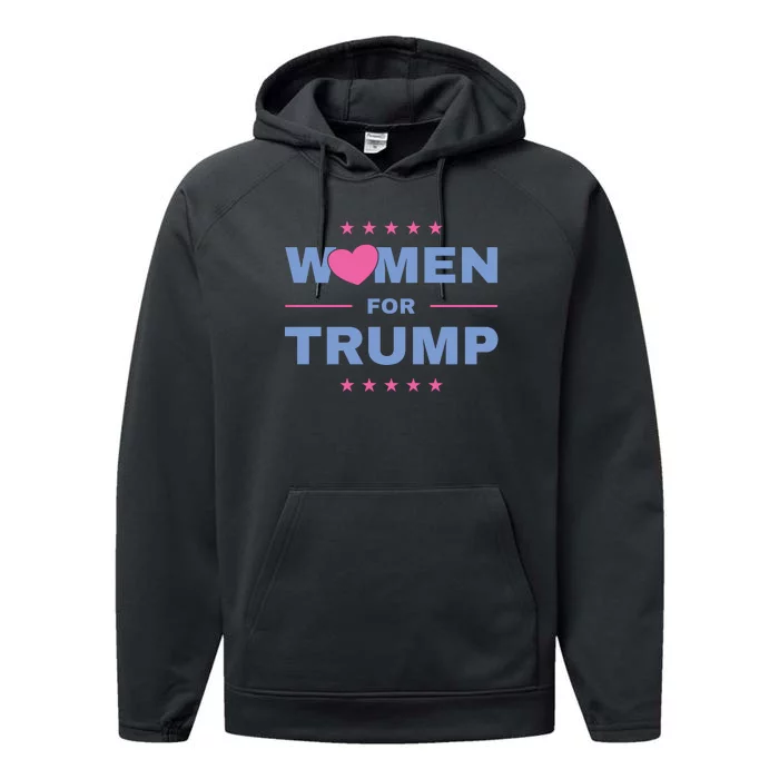 Women For Donald Trump Heart 💕 Performance Fleece Hoodie