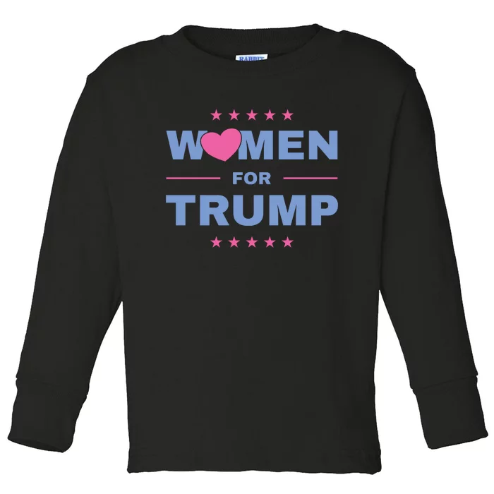 Women For Donald Trump Heart 💕 Toddler Long Sleeve Shirt