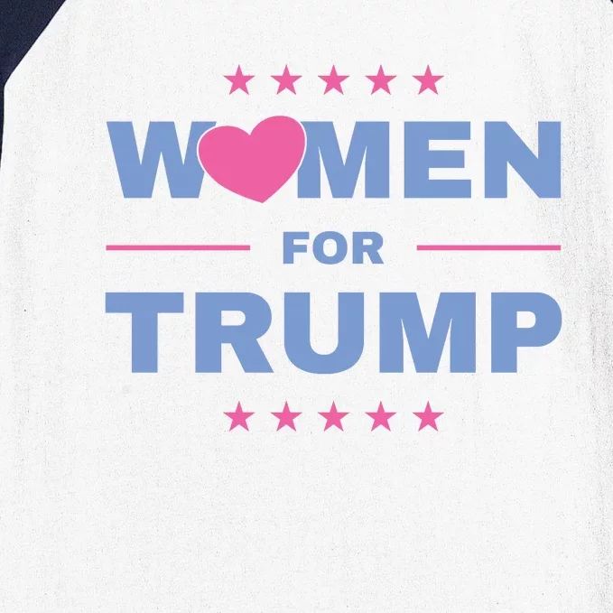 Women For Donald Trump Heart 💕 Baseball Sleeve Shirt