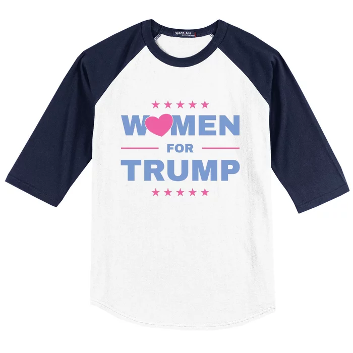 Women For Donald Trump Heart 💕 Baseball Sleeve Shirt