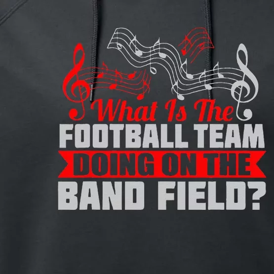 What Football Team On Marching Band Field Funny Gift Performance Fleece Hoodie