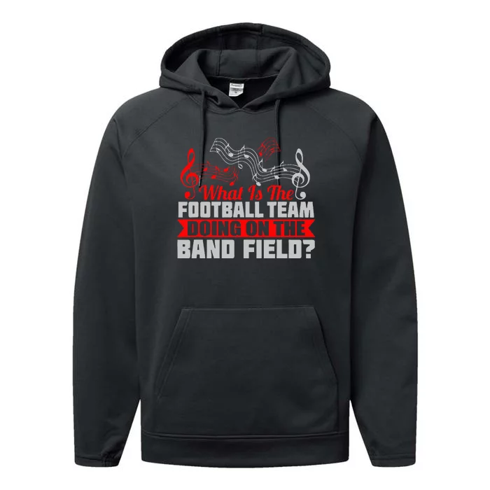 What Football Team On Marching Band Field Funny Gift Performance Fleece Hoodie