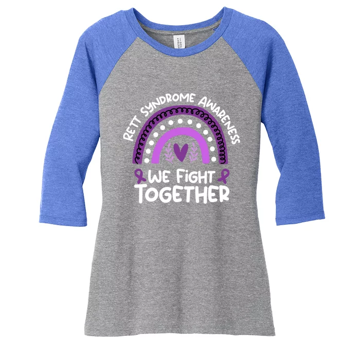 We Fight Together Rett Syndrome Awareness Rett Syndrome Great Gift Women's Tri-Blend 3/4-Sleeve Raglan Shirt