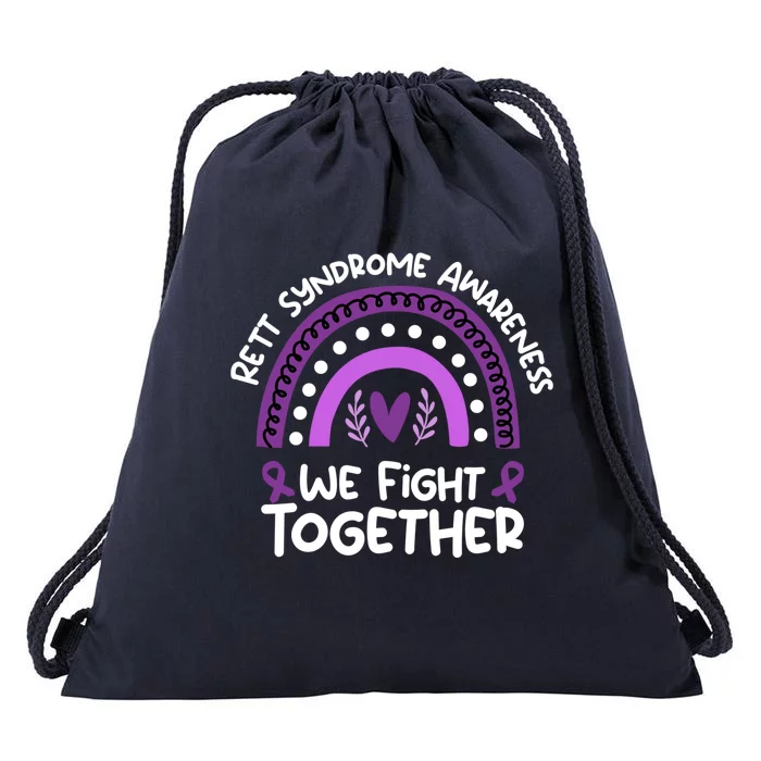 We Fight Together Rett Syndrome Awareness Rett Syndrome Great Gift Drawstring Bag