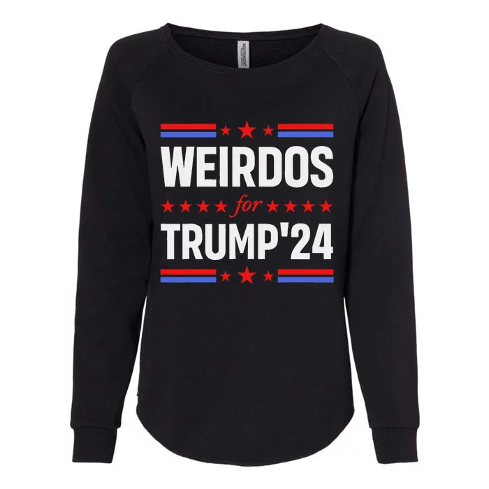 Weirdos For Trump 24 Funny Sarcastic Saying Womens California Wash Sweatshirt