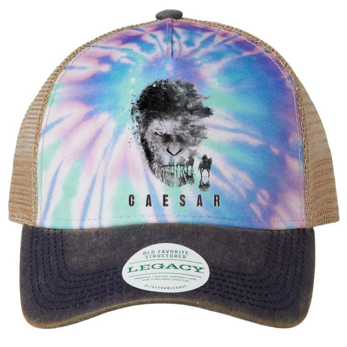 War For The Planet Of The Apes Monochrome Caesar & Riders Legacy Tie Dye Trucker Hat