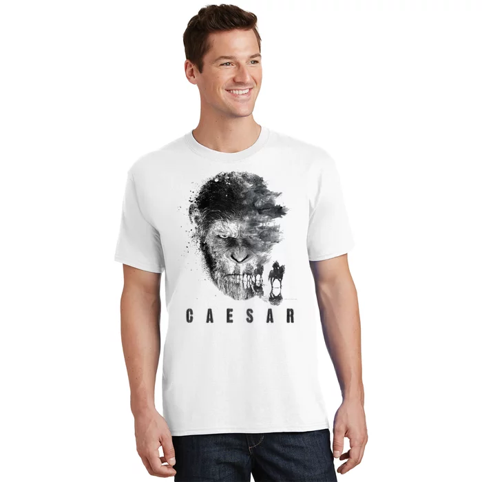 War For The Planet Of The Apes Monochrome Caesar & Riders T-Shirt