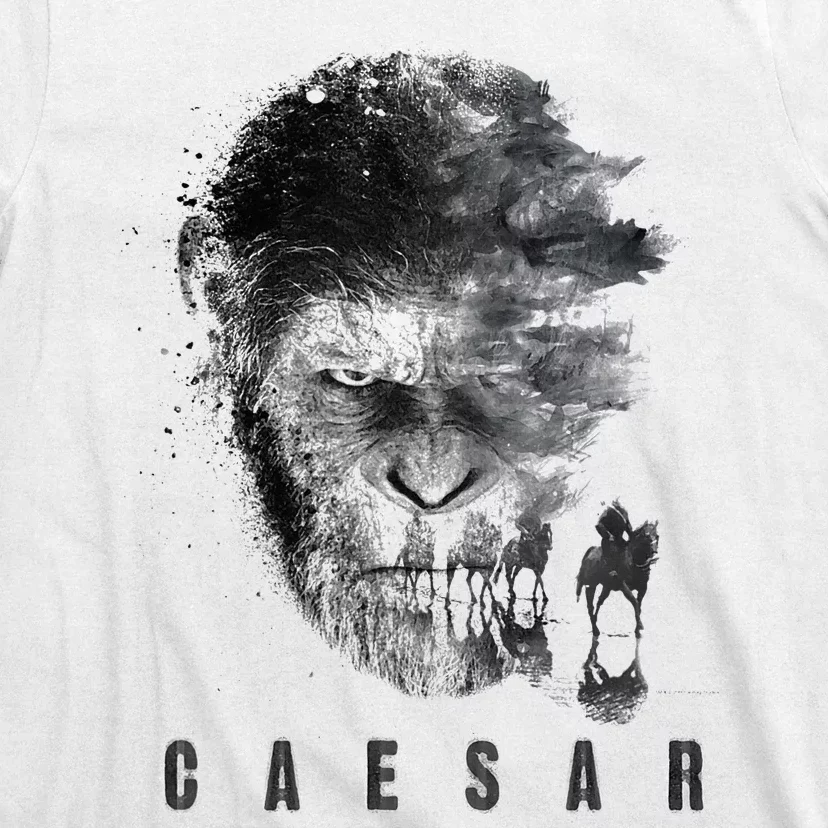 War For The Planet Of The Apes Monochrome Caesar & Riders T-Shirt