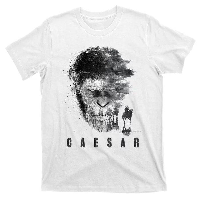 War For The Planet Of The Apes Monochrome Caesar & Riders T-Shirt