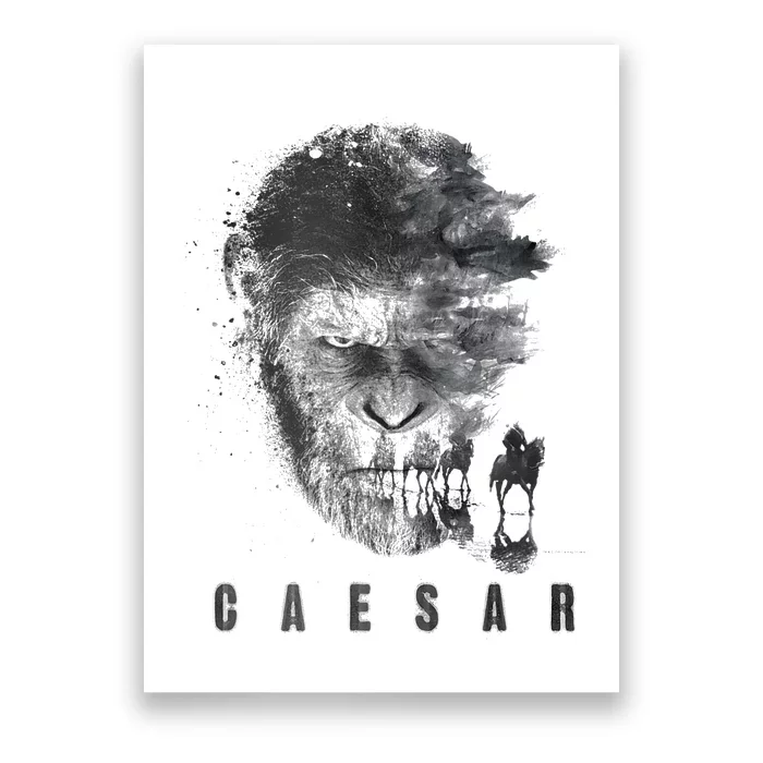 War For The Planet Of The Apes Monochrome Caesar & Riders Poster