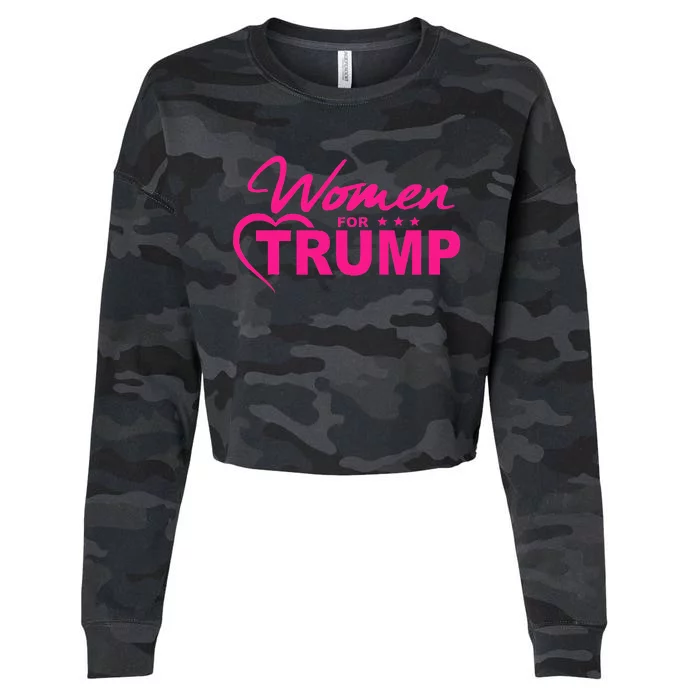 Women For Trump 2024 Women Cropped Pullover Crew