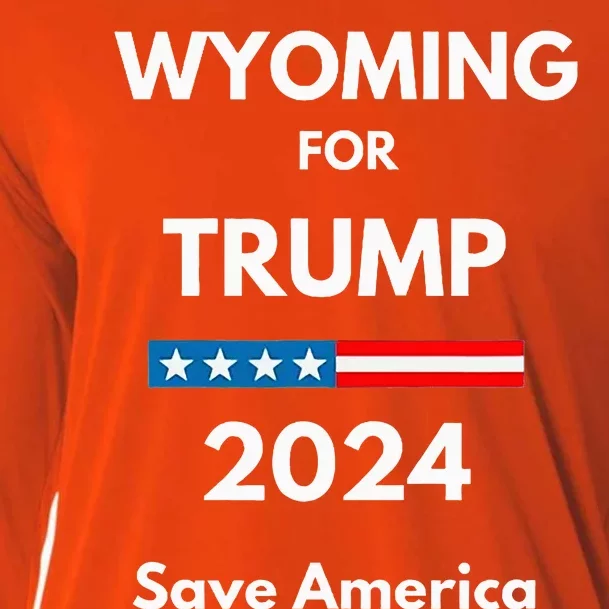 Wyoming For Trump 2024 President Election Republican Cooling Performance Long Sleeve Crew