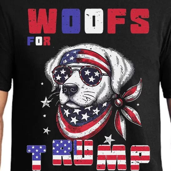 Woofs For Trump 2024 Dogs Republican Elections President Fun Pajama Set