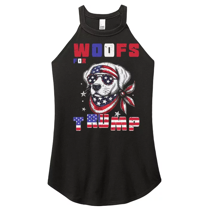 Woofs For Trump 2024 Dogs Republican Elections President Fun Women’s Perfect Tri Rocker Tank