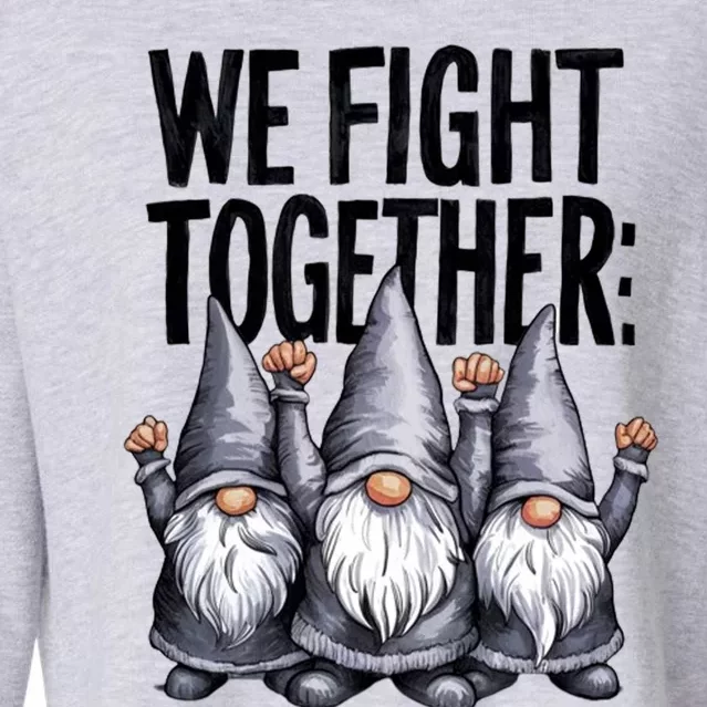 We Fight Together ParkinsonS Disease Awareness Month Gnomie Gift Cropped Pullover Crew