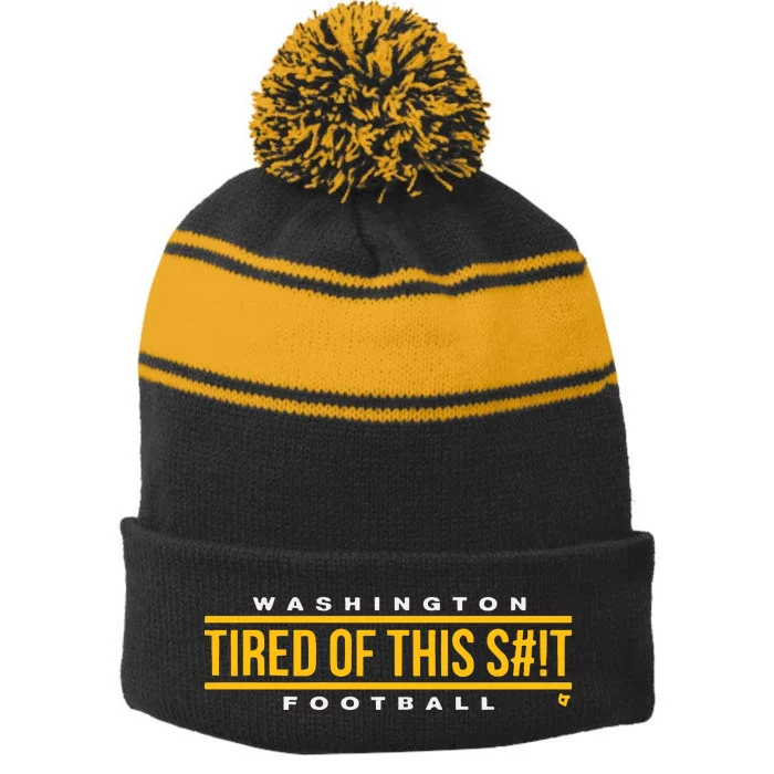 Washington Football Tired Of This Stripe Pom Pom Beanie