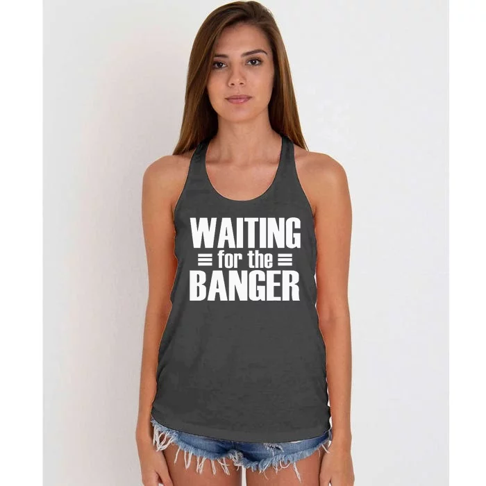 Waiting For The Banger Glitch Women's Knotted Racerback Tank