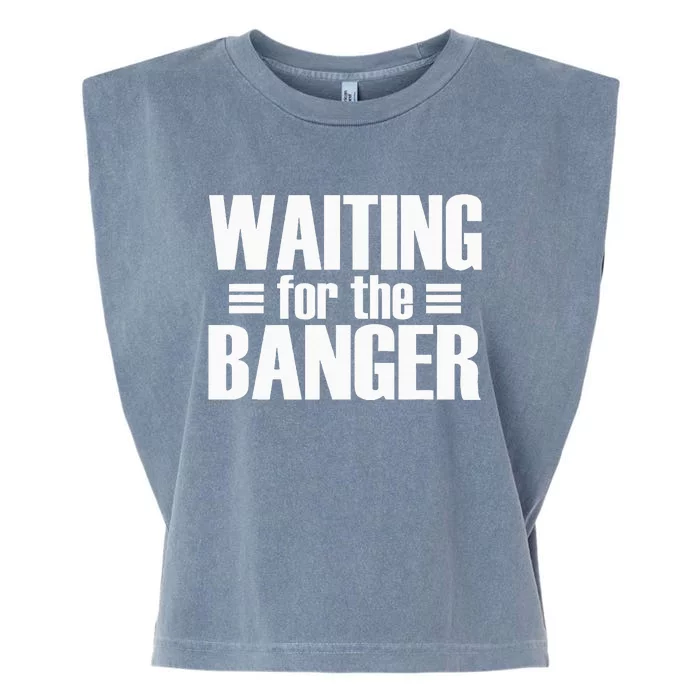 Waiting For The Banger Glitch Garment-Dyed Women's Muscle Tee