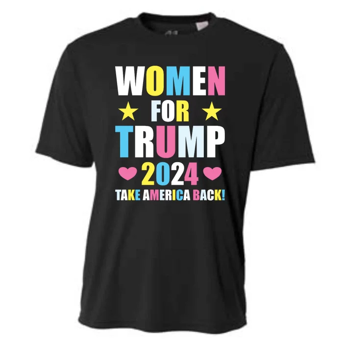 Women For Trump 2024 Take America Back Colorful Cooling Performance Crew T-Shirt