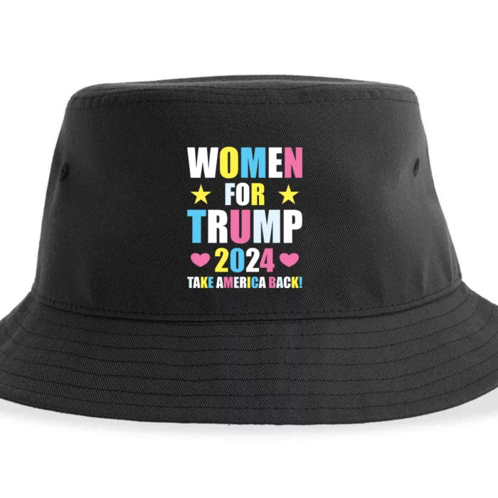 Women For Trump 2024 Take America Back Colorful Sustainable Bucket Hat