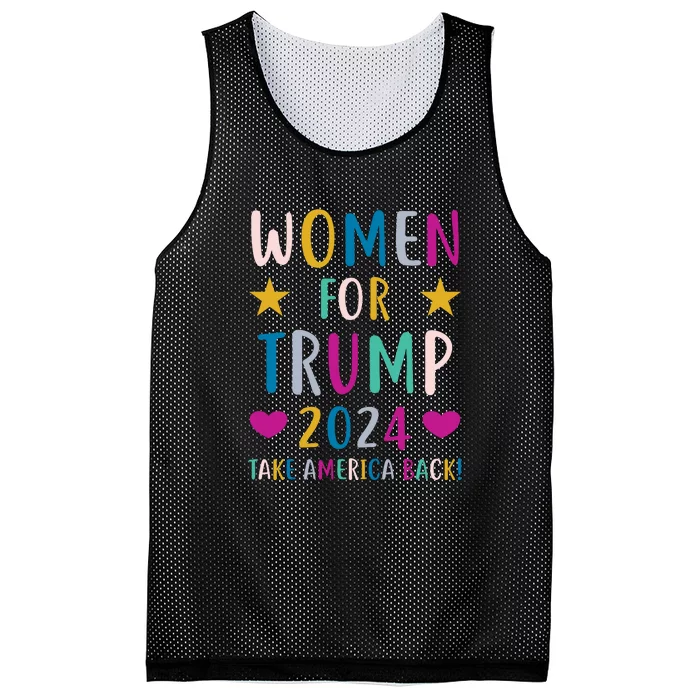 Women For Trump 2024 Take America Back Colorful Mesh Reversible Basketball Jersey Tank