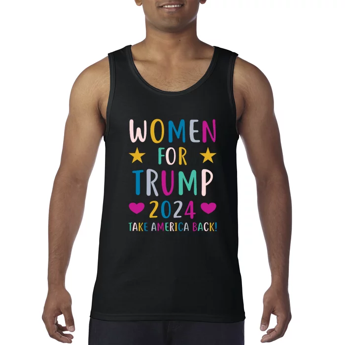 Women For Trump 2024 Take America Back Colorful Tank Top