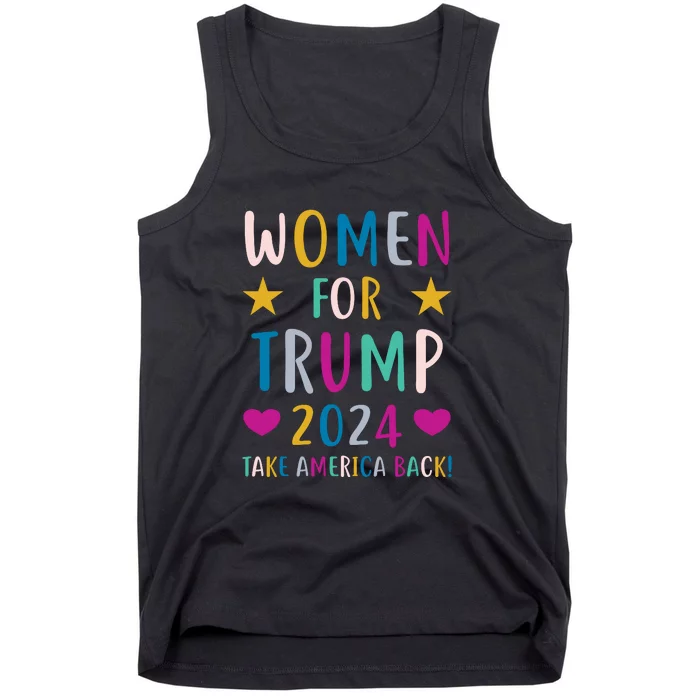 Women For Trump 2024 Take America Back Colorful Tank Top