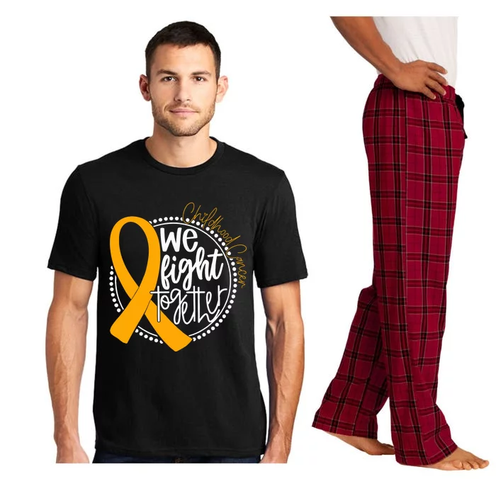 We Fight Together Childhood Cancer Awareness Gold Ribbon Pajama Set