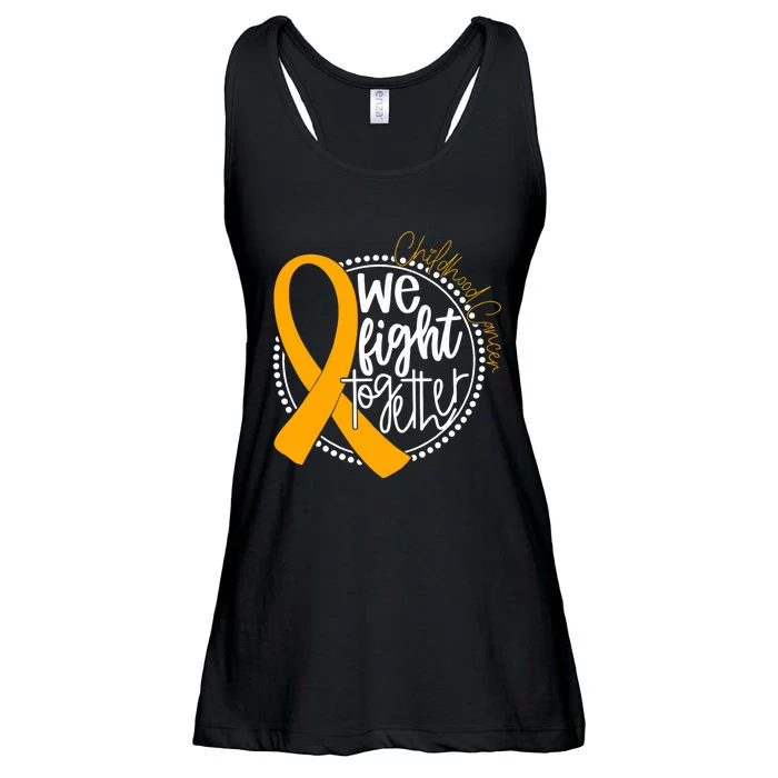 We Fight Together Childhood Cancer Awareness Gold Ribbon Ladies Essential Flowy Tank