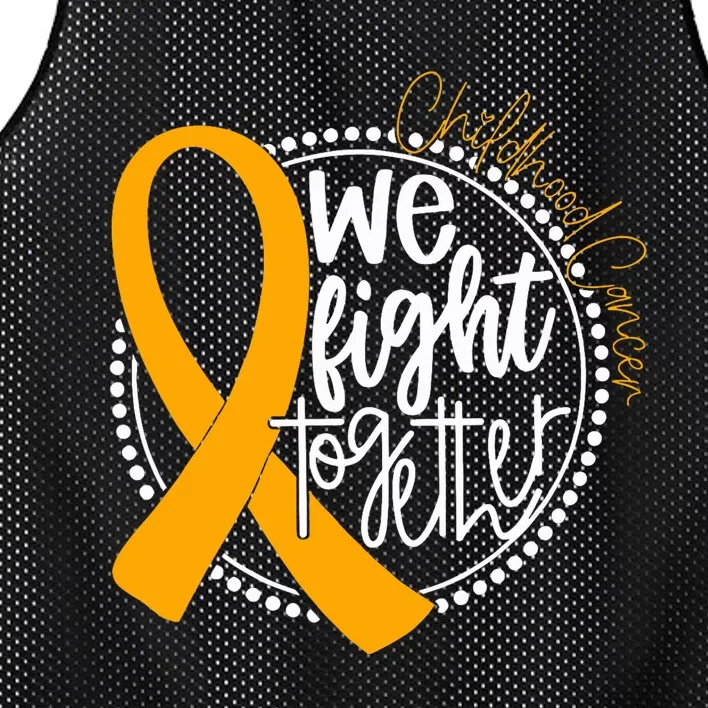 We Fight Together Childhood Cancer Awareness Gold Ribbon Mesh Reversible Basketball Jersey Tank