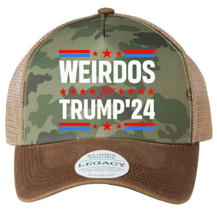 Weirdos For Trump 24 Funny Sarcastic Saying Legacy Tie Dye Trucker Hat