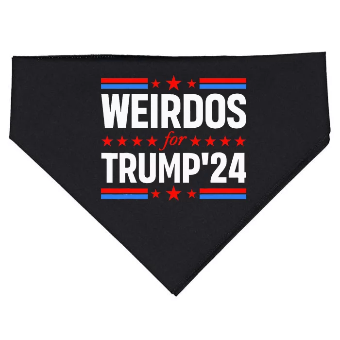 Weirdos For Trump 24 Funny Sarcastic Saying USA-Made Doggie Bandana