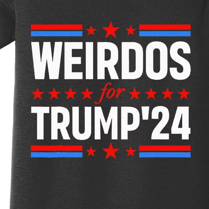 Weirdos For Trump 24 Funny Sarcastic Saying Baby Bodysuit