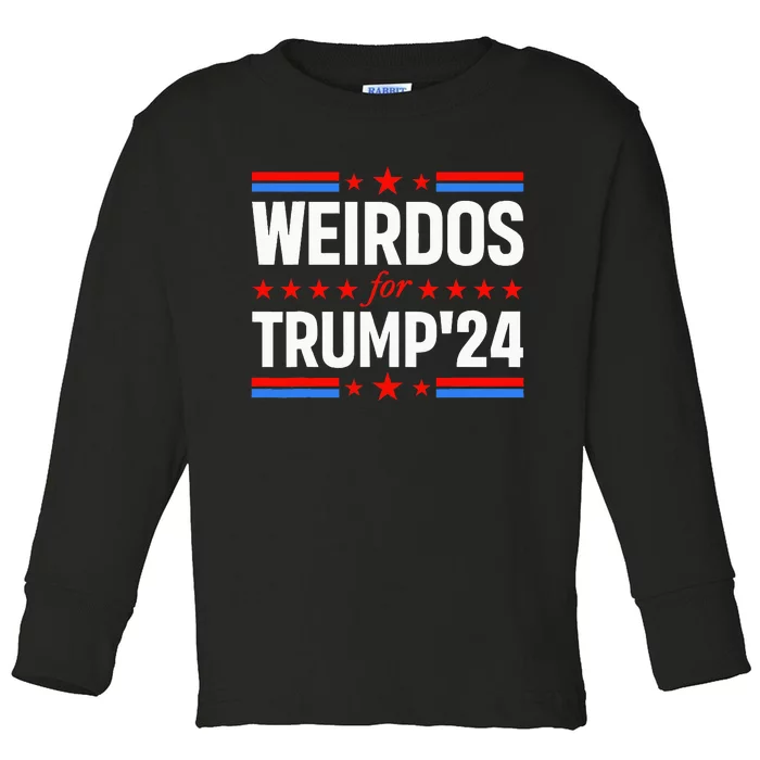 Weirdos For Trump 24 Funny Sarcastic Saying Toddler Long Sleeve Shirt