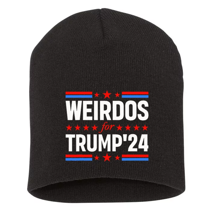 Weirdos For Trump 24 Funny Sarcastic Saying Short Acrylic Beanie