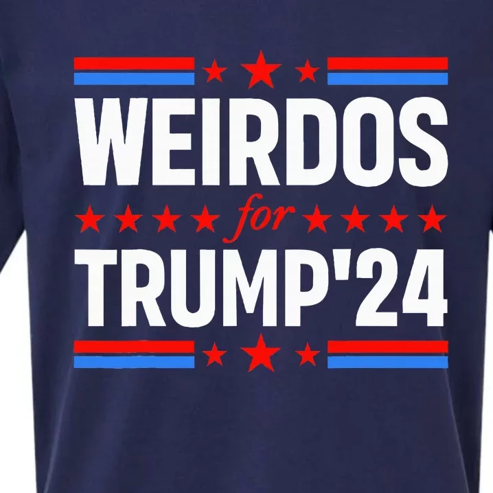 Weirdos For Trump 24 Funny Sarcastic Saying Sueded Cloud Jersey T-Shirt