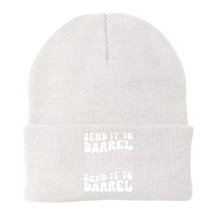 Wo Funny Trendy Drama Send It To Darrell Meme V-Neck Knit Cap Winter Beanie