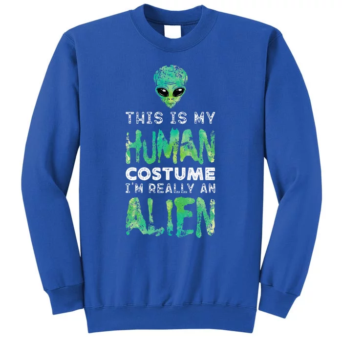 Weird Funny This Is My Human Costume Im Really An Alien Sweatshirt