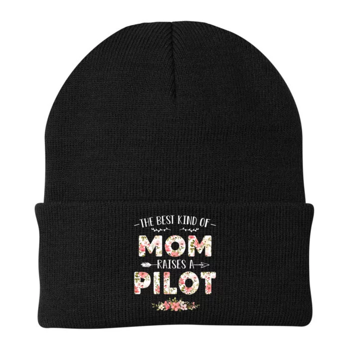 Wo Floral The Best Kind Of Mom Raises A Pilot Cute Mother's Day Knit Cap Winter Beanie