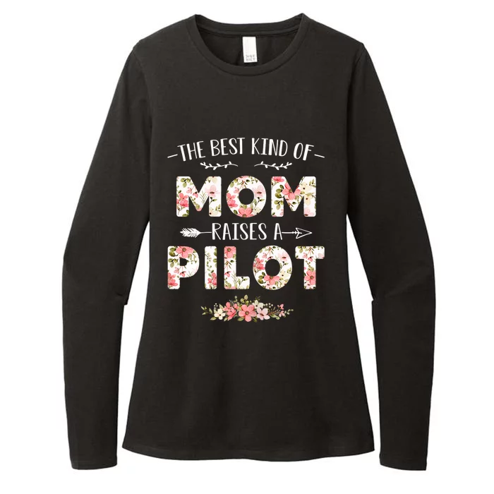 Wo Floral The Best Kind Of Mom Raises A Pilot Cute Mother's Day Womens CVC Long Sleeve Shirt