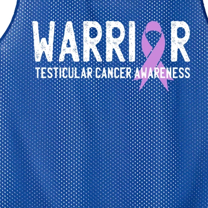 Warrior Fighter Testicular Cancer Awareness Purple Ribbon Cool Gift Mesh Reversible Basketball Jersey Tank