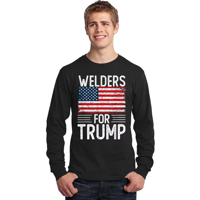 Welders For Trump 2024 Shirts President Election 2024 Tall Long Sleeve T-Shirt