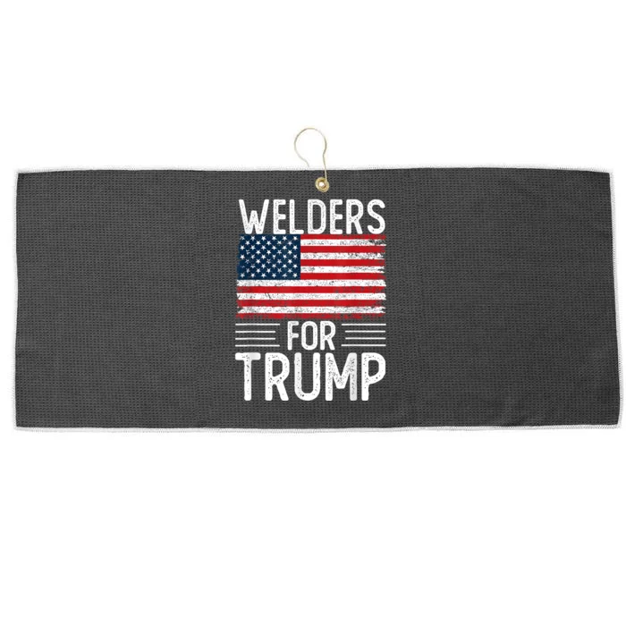 Welders For Trump 2024 Shirts President Election 2024 Large Microfiber Waffle Golf Towel