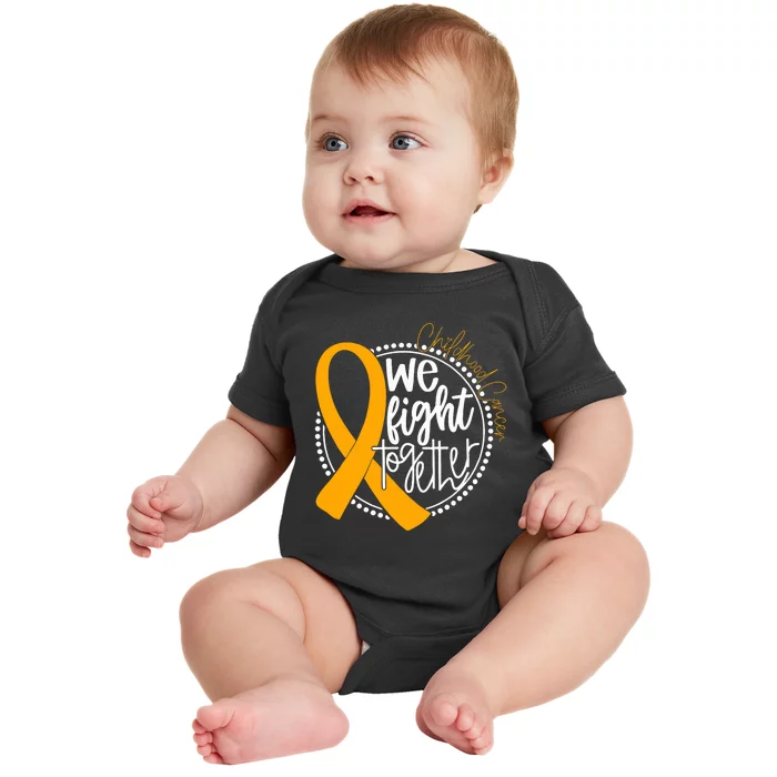 We Fight Together Childhood Cancer Awareness Gold Ribbon Baby Bodysuit