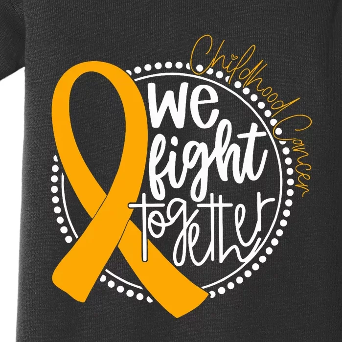 We Fight Together Childhood Cancer Awareness Gold Ribbon Baby Bodysuit