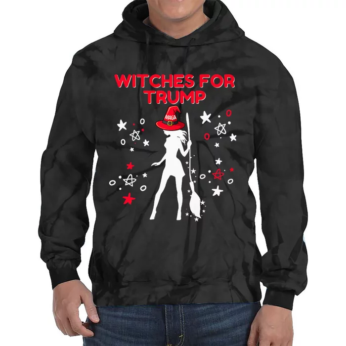 Witches For Trump Funny Trump Halloween Premium Tie Dye Hoodie