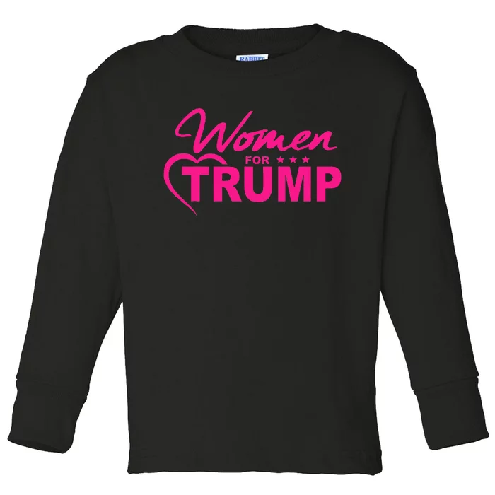 Women For Trump 2024 Toddler Long Sleeve Shirt