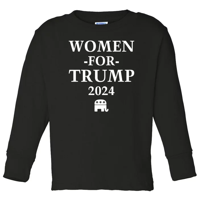 Women For Trump Republican 2024 Toddler Long Sleeve Shirt